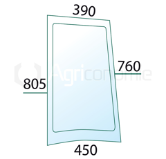 Vitre latérale gauche de machine agricole RENAULT 6005029101 adaptable