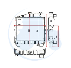 Radiateur pour tracteur CASE IH 3145498R93 adaptable