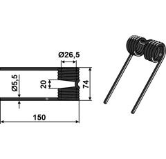 Dent de pick-up pour presse à balles KRONE 009379200 adaptable - BlackSteel©