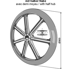 Roue packer Ø 900 x 100 mm pour rouleau adaptable - BlackSteel©
