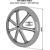 Roue packer Ø 900 x 100 mm pour rouleau adaptable - BlackSteel©