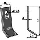 Fléau 95 mm pour broyeur AGRIA 79084 adaptable