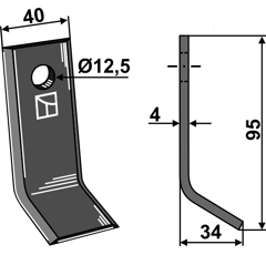 Fléau 95 mm pour broyeur AGRIA 79084 adaptable
