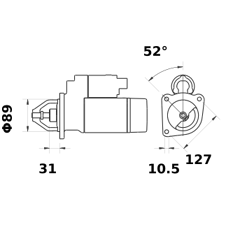 Anlasser - Traktor MAHLE LETRIKA IS0705 12V 3,1kW