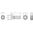 Pflugschraube M12x1.75x40 mit Sechskantmutter Vogel u. Noot Nachbau