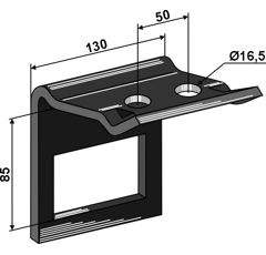 Abrazadera de fijación 60 x 60 mm adaptable BlackSteel©