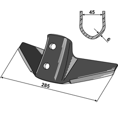 Flügelschar für System Kongskilde 285 mm Kongskilde Nachbau 101KON03