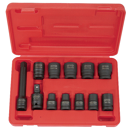 Coffret douilles à choc 1/2 de 12 pièces 10 à 24 mm