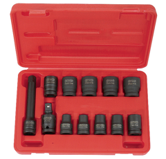 Coffret douilles à choc 1/2 de 12 pièces 10 à 24 mm