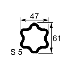 Machoire 36x89 mm tube etoile S5 47x61 mm | WALTERSCHEID