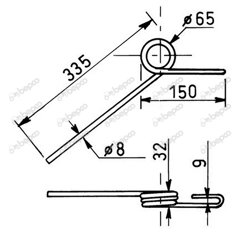 Striegelzinken 380 mm SULKY 980010 - Nachbau