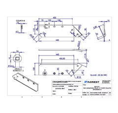 Soc gauche pour charrue NAUD 031189G adaptable carbure