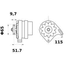 Lichtmaschine für Landtraktoren MAHLE LETRIKA IA0711 14V 65A