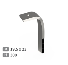 Dent de herse rotative Droite plaquettes carbure, fixation rapide ALPEGO MKOA00288 adaptable