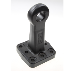 Ringzugöse, Ø 50 mm  130x130 mm, 8 Loch, Schwarz     