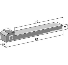 Clavette à talon pour épandeur 82 x 12 mm adaptable