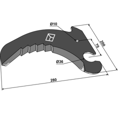 Couteau pour KRONE LCD277761 adaptable- BlackSteel©