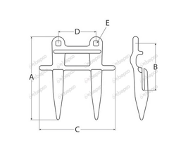 Doigt simple 176 mm pour barre de coupe CLAAS adaptable