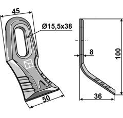 Couteau-Y pour broyeur 100x45mm BERRY A5402960 adaptable - Blacksteel©