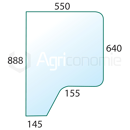 Vitre de porte pour tracteur CASE IH 3233051R2 adaptable