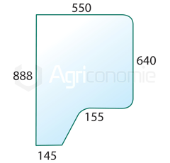Vitre de porte pour tracteur CASE IH 3233051R2 adaptable