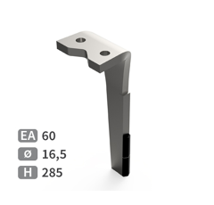 Dent de herse rotative Droite 2 plaquettes carbure PEGORARO 88555 adaptable