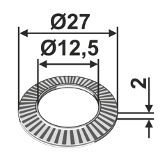 Sperrkantscheibe Ø27x2xØ12,5