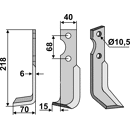 Fräsmesser Links 218 x 40 Benassi Nachbau