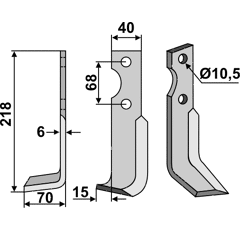 Fräsmesser Links 218 x 40 Benassi Nachbau