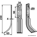 Fräsmesser Links 230 x 30 Honda Nachbau