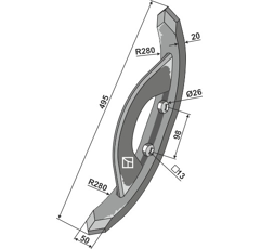 Pointe 495 mm pour déchaumeur  VÄDERSTAD 485996 adaptable