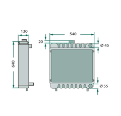 Radiateur pour tracteur CASE IH 104753A2 adaptable