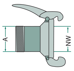 Raccord femelle Ø 100 mm adaptable