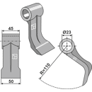 Marteau pour broyeur 50x45mm GREENTEC 9040152 Adaptable Blacksteel©