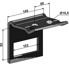 Halter für Zinken 100 x 12 mm Nachbau