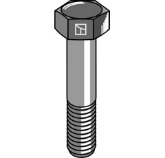 Boulon à tête hexagonale avec filet fin - M12x1,25X45 - 12.9