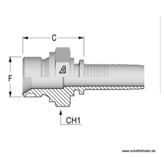 Pressnippel Außengewinde InterlockG3/4"-14 DN19IL34BSPAG Alfagomma