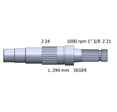 Arbre de prise de force 295 mm pour machine agricole RENAULT 6005021767 adaptable