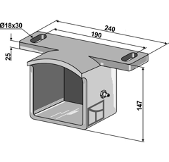 Insert de palier en bois 18 x 30 mm adaptable - BlackSteel©