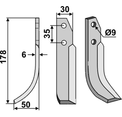 Fräsmesser Links 178 x 30 Nibbi Decimo Nachbau
