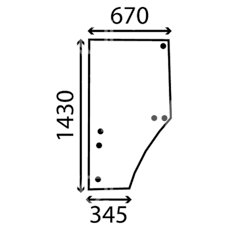 Luna puerta izquierda cabina de tractor JOHN DEERE L169102 adaptable