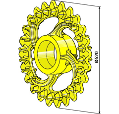 Roue crosskill Ø 520 mm pour rouleau VÄDERSTAD 101112 adaptable - BlackSteel©