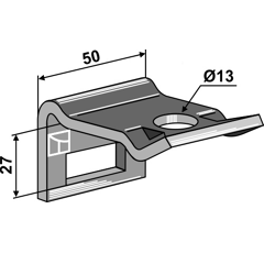 Bride de fixation pour dent 40 x 15 mm adaptable BlackSteel©