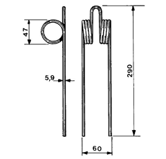 Dent 293 mm pour faneuse VICON-PZ adaptable