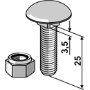 Flachrundschraube 603/10x25 8.8mit Selbstsichernder Mutter 
