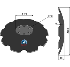 Scheibe gezahnt für Grubber LEMKEN 3490466 - Nachbau