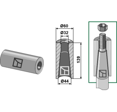 Casquillo para soldar SCHAFFER - KVERNELAND - MANITOU 18100-25 adaptable