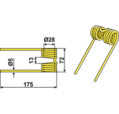 Dent de pick-up pour presse à balles JOHN DEERE CC25176 adaptable - BlackSteel©