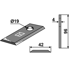 Couteau rotatif pour faucheuse CLAAS 949540.0 adaptable - BlackSteel©