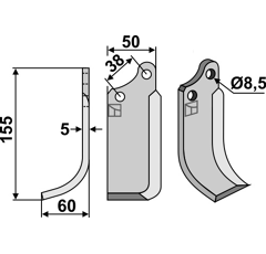 Lame gauche pour Fraise/Rotavator AGRIA 7195 adaptable - Blacksteel©